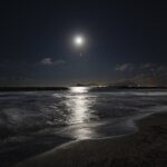 calm beach at night